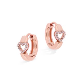 TC LOVE HEART EARRINGS ROSE GOLD