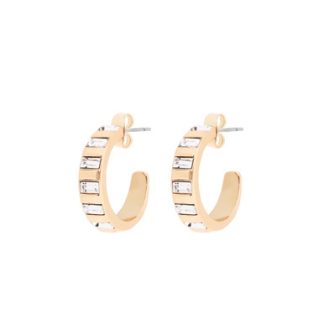 TC HOOP EARRINGS ART DECO GOLD