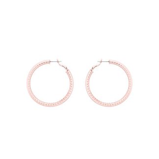 TC HOOP SILK THREAD EARRINGS ROSE GOLD