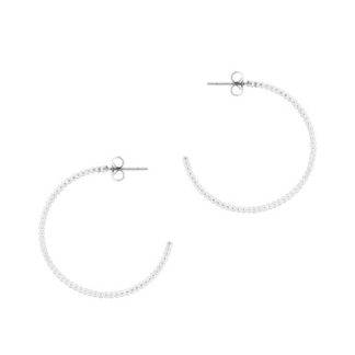 TC BALL HOOP EARRINGS SILVER