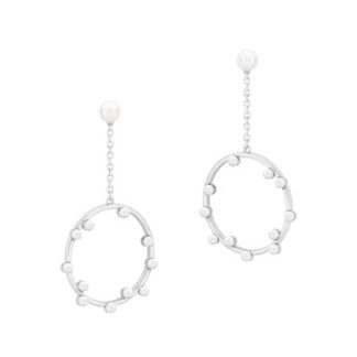 TC PEARL & CIRCLE EARRINGS SILVER - NEW 2024