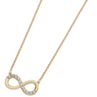 PART STONE SET INFINITY PENDANT GOLD - NEW 2024