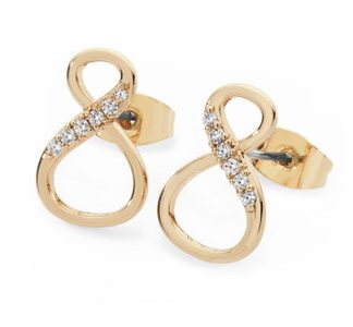 8 SHAPE INFINITY STUD EARRINGS GOLD - NEW 2024