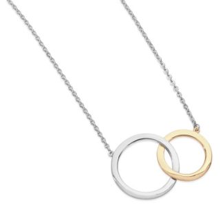INTERLOCKING CIRCLES PENDANT SILVER & GOLD - NEW 2024