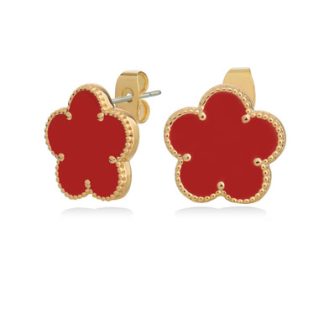 Le Fleur Collection Red Earrings Yellow Gold - New Autumn 2024