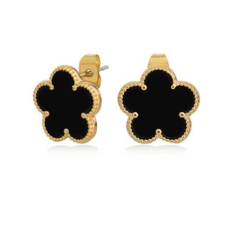Le Fleur Collection Black Earrings Yellow Gold - New Autumn 2024