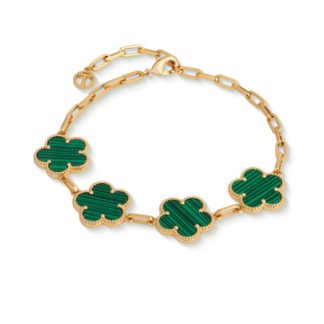 Le Fleur Collection Green Bracelet 4 Charm Yellow Gold - New Autumn 2024