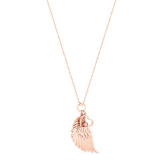 ANGEL WING HEART PENDANT ROSE GOLD