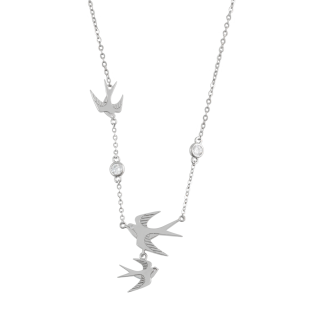 TC SWALLOW PENDANT 3 SWALLOWS - SILVER  - NEW 2025