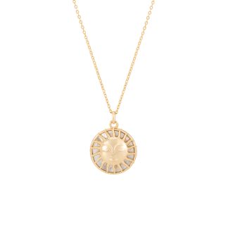 TC SOLEIL SUN PENDANT WITH MOTHER OF PEARL DISC GOLD - NEW 2025