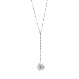 TC SOLEIL MINI DROP SUN PENDANT TURQUOISE CZ SILVER - NEW 2025