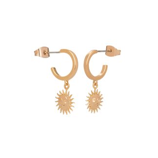 TC SOLEIL MINI HOOP WITH SUN CHARM EARRINGS GOLD - NEW 2025