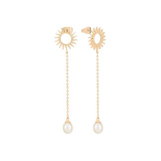 TC SOLEIL SUN & PEARL EARRINGS GOLD - NEW 2025