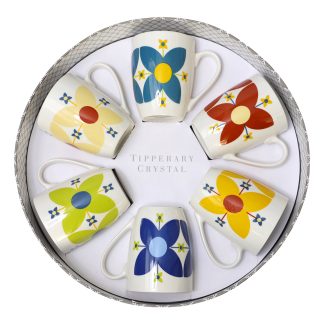 STAR FLOWERS SET 6 MUGS