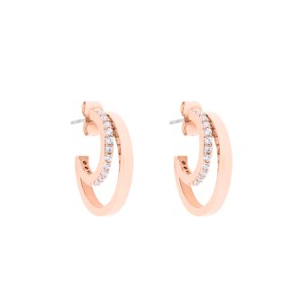 TC DOUBLE C EARRINGS ROSE GOLD
