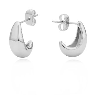 TC MINI PEBBLE HOOP EARRINGS SILVER