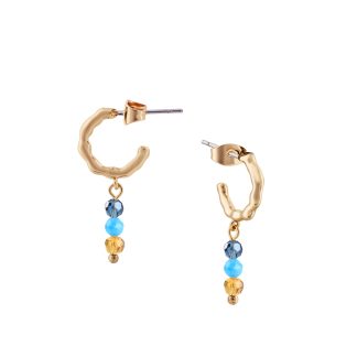TC BEAD - MINI HOOP EARRINGS TURQUOISE