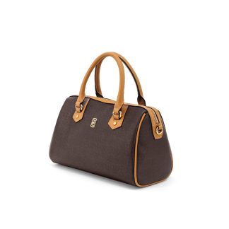 TC MONOGRAM BARREL BAG MOCHA