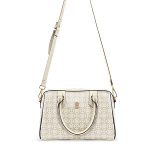 TC MONOGRAM BARREL BAG IVORY