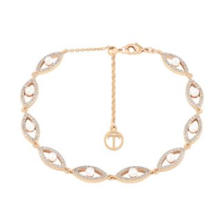 Tc Evil Eye - Ten Cz & Pearl Bracelet