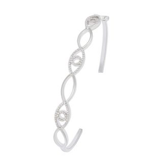 Tc Evil Eye - Bangle Cz Inset Silver