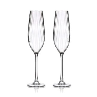 Ripple Set of 2 Crystal Champagne Glasses