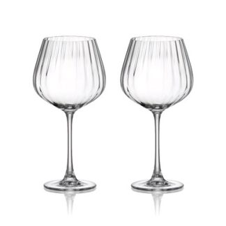 Ripple Set of 2 Crystal Gin Glasses