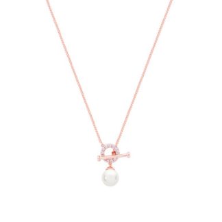 T-BAR PENDANT ROSE GOLD WITH PEARL