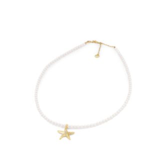 Tc Under The Sea - Pearl & Starfish Necklace Gold