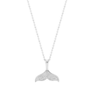 Tc Under The Sea - Pave Whale Tail Pendant Silver