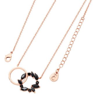 Noir Rose Gold Interlocking Circles Pendant